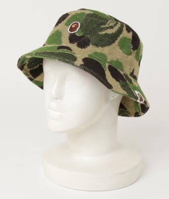 A Bathing Ape バケットハット Authentic a bathing ape bape abc camo pile jacquard bucket hat