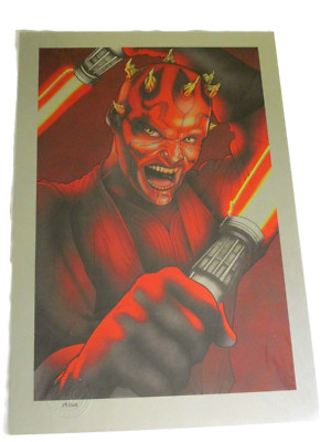12X18 COA PRINT STAR WARS FOlL DARTH MAUL RAGE OF SITH SHIMMER CVR LTD ED 19/100