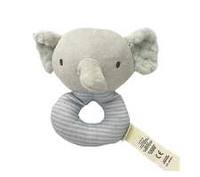 Ingenuity Elephant Lovey Baby Toy Plush Stuffed Animal Ring Rattle Kids II