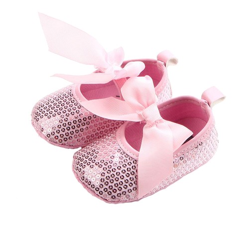 Baby Girls Sequinned Shoes Christening Party in 8 Colours - Picture 2 of 17