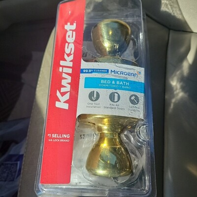 #ad #ad Kwikset 300T 3 CP VI Bed amp; Bath Privacy Doorknob Lock Set Polished Brass $15.96