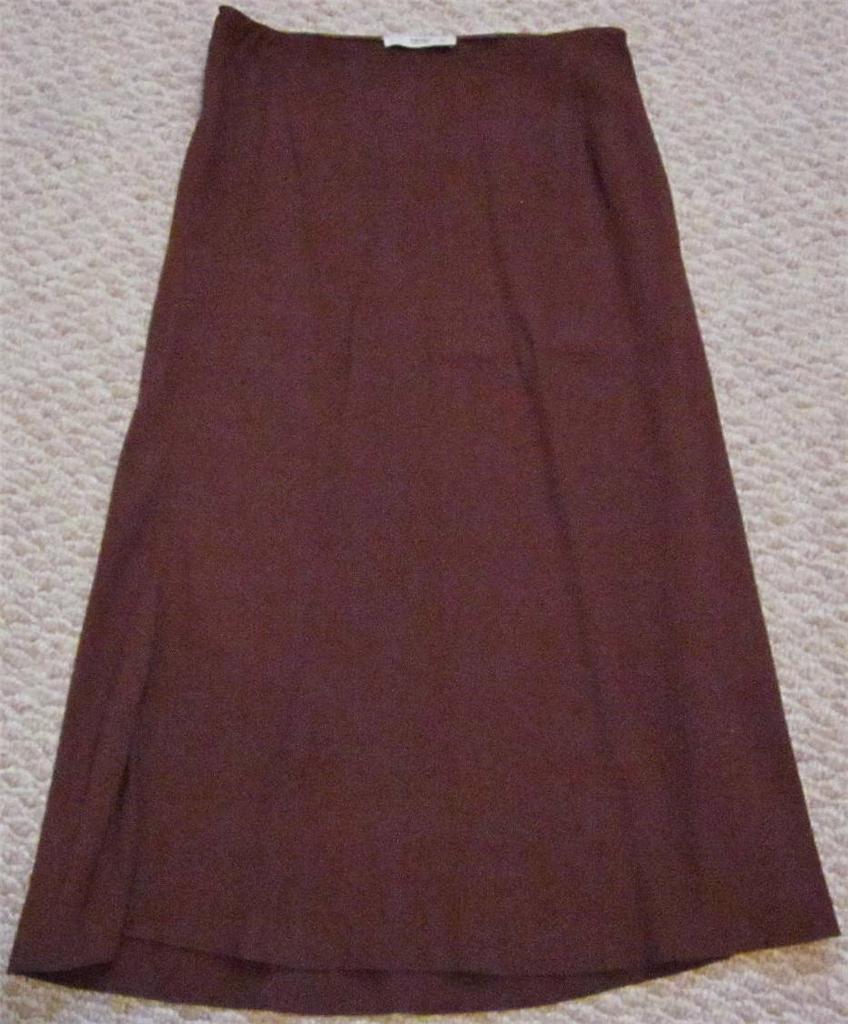 【関税&送料込】Prada Dark Brown Cotton Skirt PRADA BROWN Acetate/Viscose Flared Side Zip Skirt SZ 42 US 8