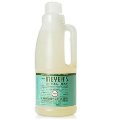 Mrs Meyers Laundry Detergent 4x Concentrated Basil Scent - 32 Oz - Pack of 6