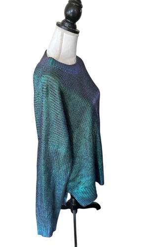 Maglione Beach Riot Anthropologie Callie lamina metallizzata verde galassia lucentezza taglia XL - Foto 4 di 4