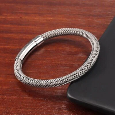 Men's Bracelets Women Bracelet with Stainless Steel Wire for Unisex Cuff Bangle - Image 1 of 4