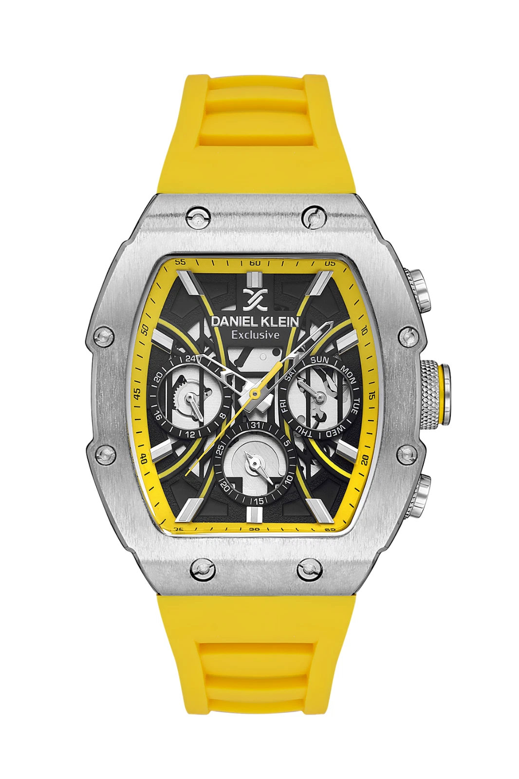 Daniel Klein Exclusive Men Black/Yellow Rubber Watch