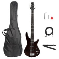 Glarry GIB Electric 5 String Bass Guitar Full Size Bag Strap Pick Connector