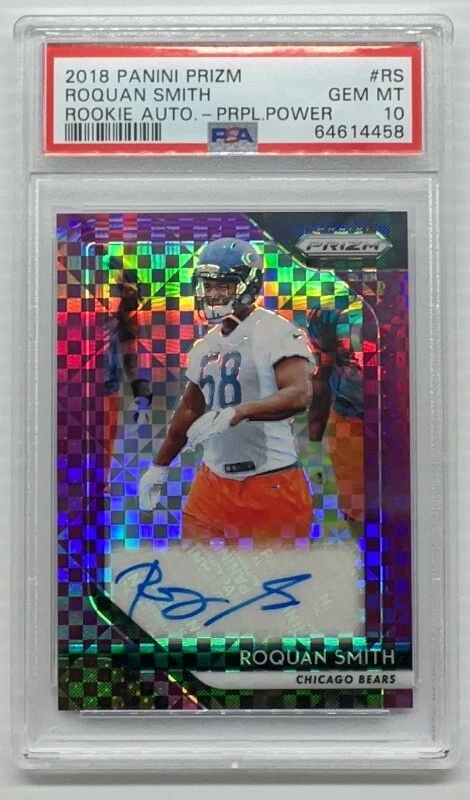 Roquan Smith Panini Prizm Rookie Autographs #RS Purple Power