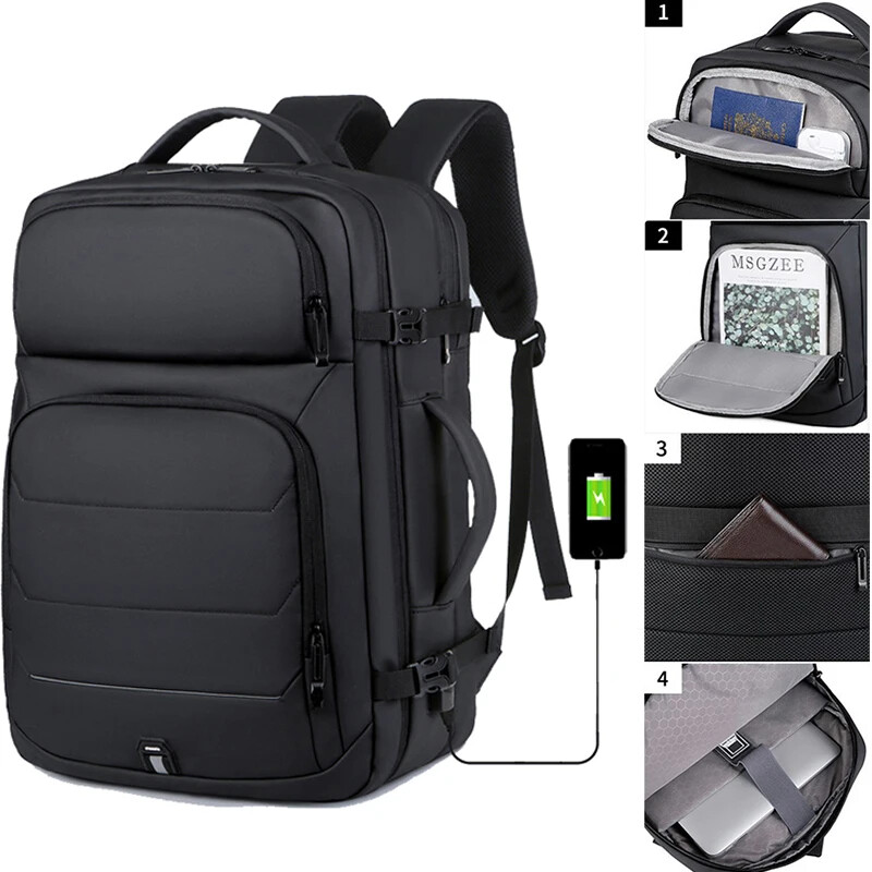 Men‘s 17 Inch Laptop Backpacks Waterproof Notebook Bag USB Schoolbag Sports Bag
