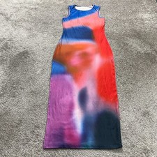 Unbranded Maxi Dress Women Small Multi Tie-Dye Slit Straight Sleeveless NWOT New