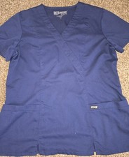 Greys Anatomy Classic Womens Medical Scrub Top Navy Blue Large 41101