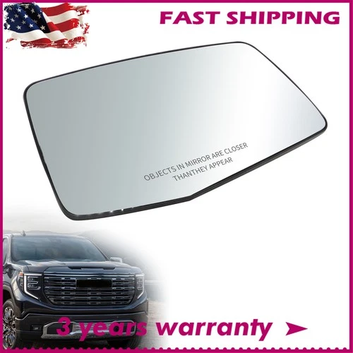 Mirror Glass Heated Passenger Side For 2019-2024 Sierra Silverado 1500 2500 3500