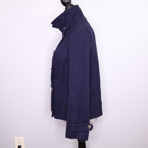 Gap Jacket Womens Small Blue Pea Coat Cotton Twill Double Breasted Unlined - Picture 13 of 24