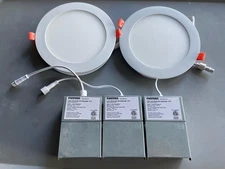 PARMIDA 6" LED Recessed Ceiling Light w/ Junction Box Ultra Thin Trim 12W 2 Pack