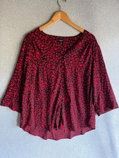 Torrid Harper Blouse Womens 2 Geometric Boho Peasant Hippie Flowy