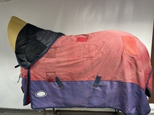 Used 6’9 Ultima 200g Turnout Horse Rug Fixed Hood (Lots of Repairs) #B900