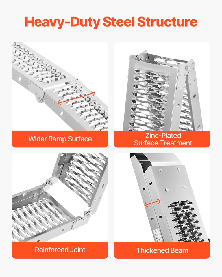 1000 lbs Aluminum Ramps 2Pcs Heavy-duty Loading Ramps with Handles - Image 3 of 4