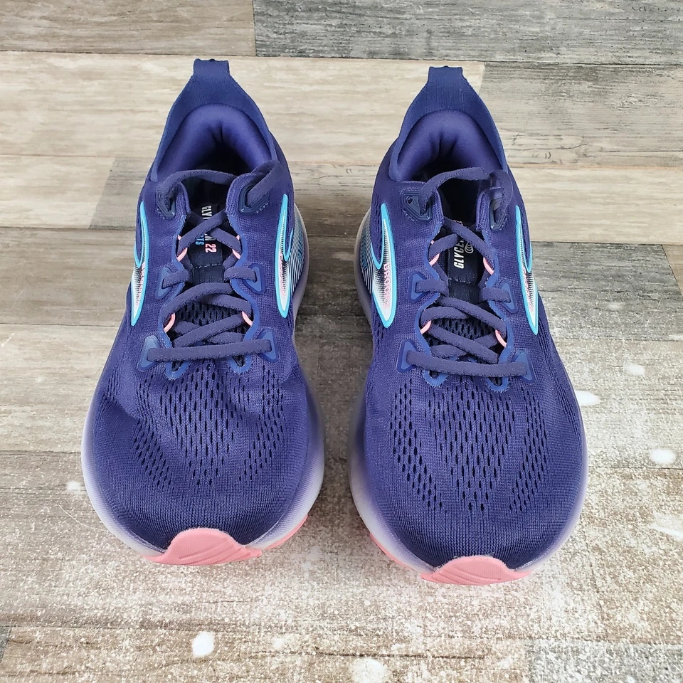 Brooks Glycerin GTS 22 Womens Shoes Sz 7 Extra Wide Blue Ribbon Lace Up Sneakers - Image 2 of 4