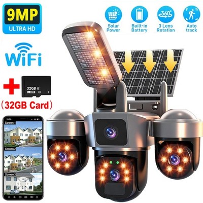 Camara De Seguridad Solar Inalambricas Para Exterior Con Vision Nocturna y Audio