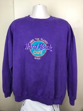 Vtg 90s Hard Rock Cafe Maui Crewneck Sweatshirt Purple XL Made In USA Hawaii