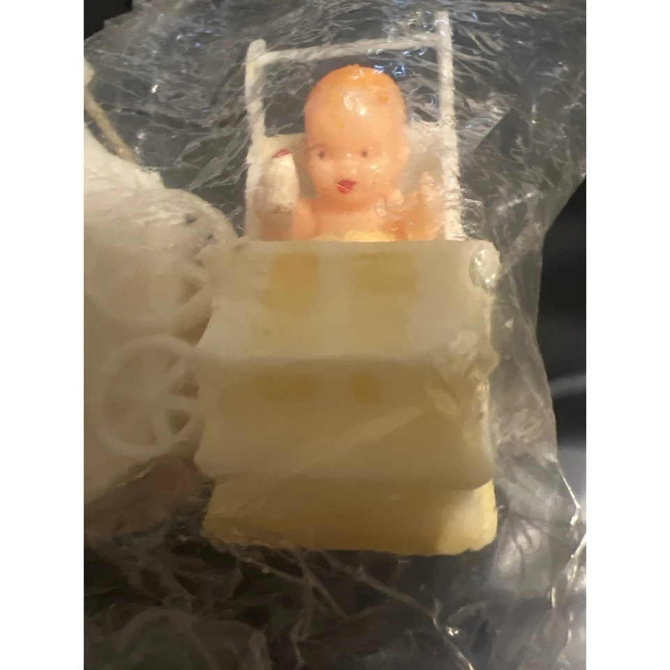 Amscan Party Favors 密封婴儿淋浴婴儿推车婴儿车双胞胎蛋糕装饰复古 — 第 4/4 张图片