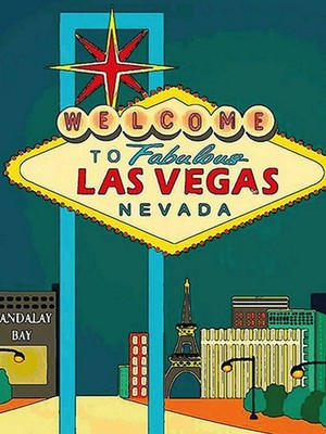Holzschild 40x30 cm welcome to fabulous las vegas Deko Geschenk Holz Schild
