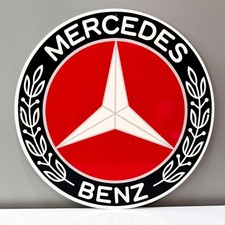 Mercedes-Benz Classic Logo – Red Edition Vintage Heavy Metal Sign – 50 cm 19.7”