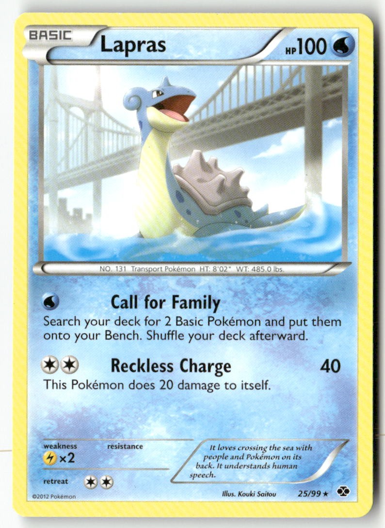 Lapras 25/99 Rare Next Destinies Pokemon Moderately Played