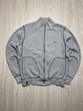 Vintage Nike Limited Edition Grey Zip-Up Hoodie Men's Size S Contrast Stitch