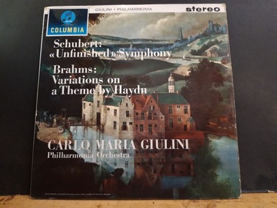 GIULINI  Schubert Symphony No 8 in B minor, Brahms Op. 56a LP  UK STEREO  1960