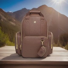 Huggies Sunshine Pack Diaper Backpack- Cognac Pu