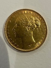 1879 queen victoria young head gold sovereign Melbourne Mint