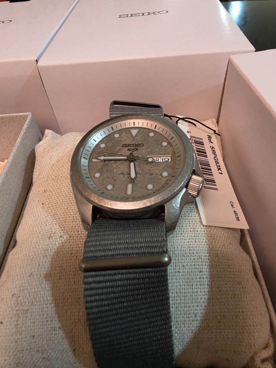 SEIKO 5 Sports SRPG63K1 Automatic Watch Gray Cement Dial Nylon SKX