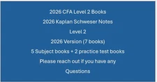 2026 CFA level 2 Exam Prepration Kaplan Schweser notes with Question Bank
