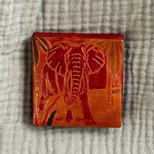 Vintage The Leather Trading Co. Elephant Embossed Leather Coin Purse