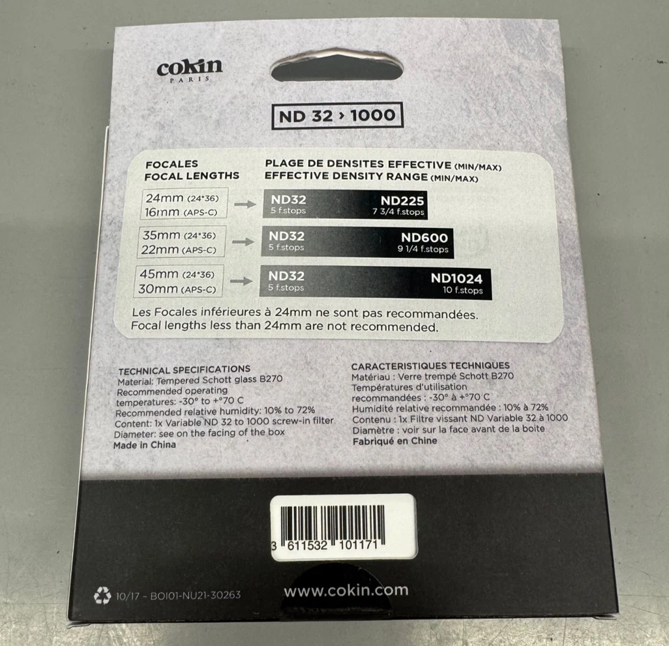 COKIN NUANCES 58MM VARI ND FILTER - 1-8 STOPS - Image 2 of 2