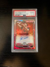 Zach Lavine 2024 Topps Chrome Sapphire Red Refractor Auto 1/5 Bulls Kings PSA 10