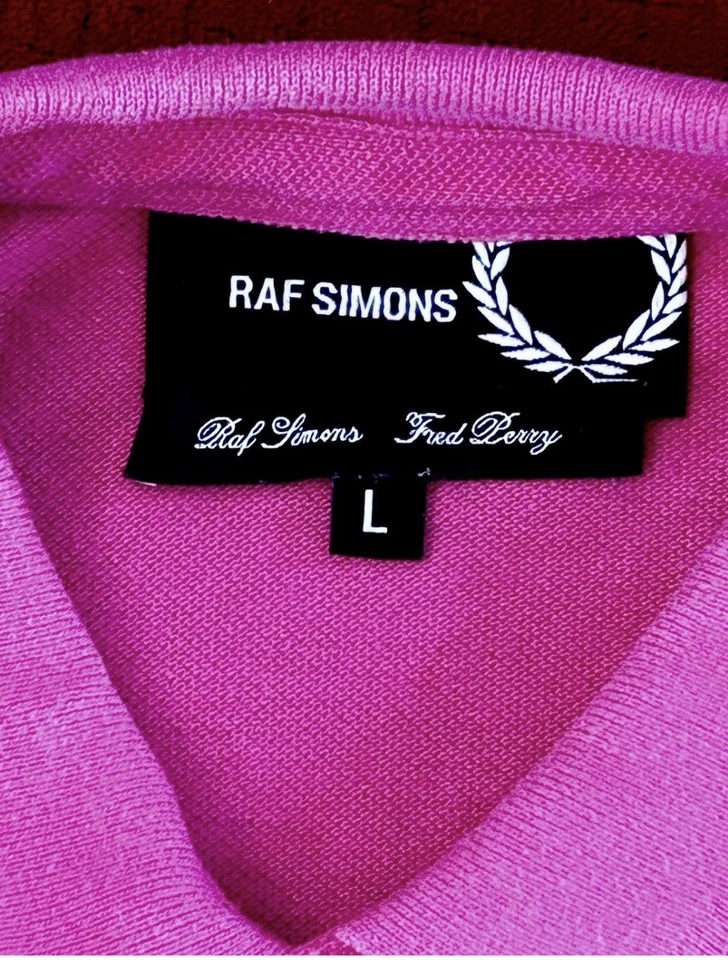 Limited Edition Raf Simons X Fred Perry Polo Shirt Shocking Pink Size LARGE - Image 4 of 4