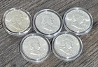 FRANKLIN HALF DOLLARS - LOT OF 5 - [ 1948 - 1952 ] - 90% ( 2 Oz ) SILVER