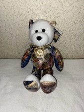 Gallery Treasures 5 Gold Coin Bear State Quarters Plush 2003 New IL AL MA MS AK