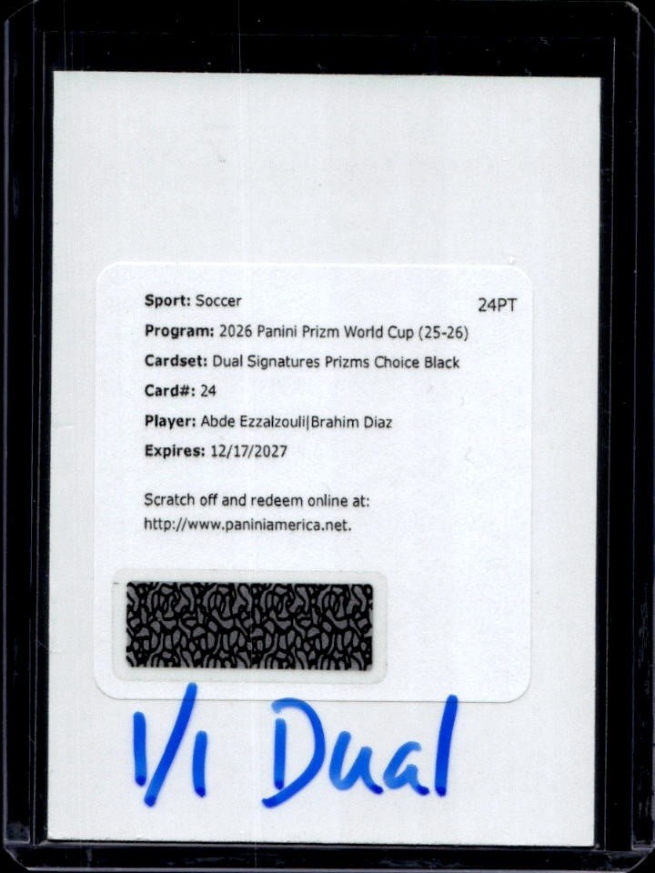 2026 Prizm World Cup Brahim Diaz Abde Ezzalzouli Dual Choice Black Auto #1/1