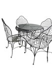 Vintage French iron patio table and 4 chairs MCM Designer — photo 2