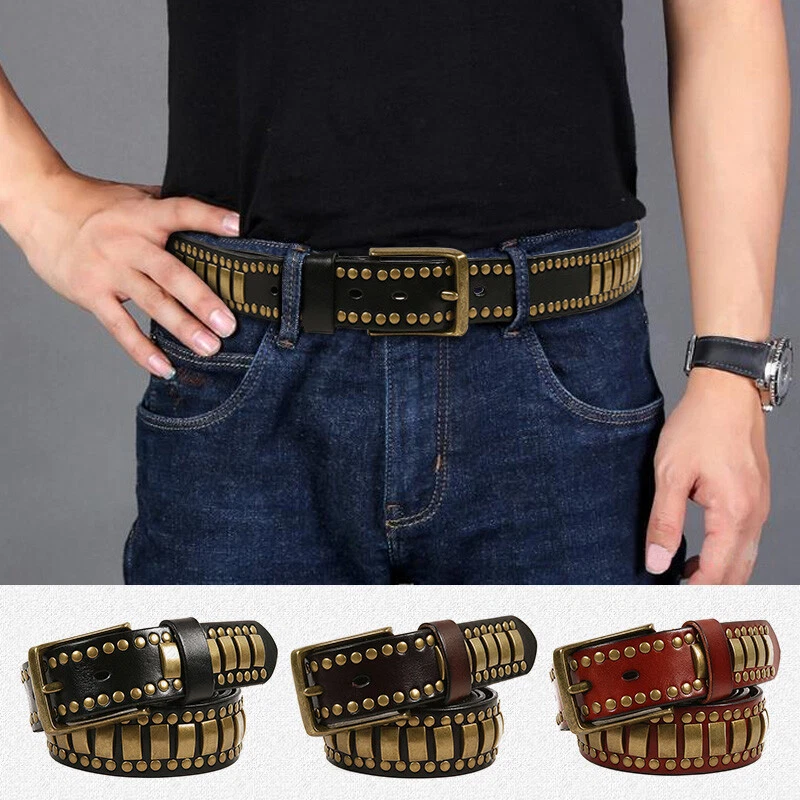 Black Glamorous Luxury Belt, Men's Fashion Waist Belt for Men Leather Belt,Mens Belts Designer,Temu