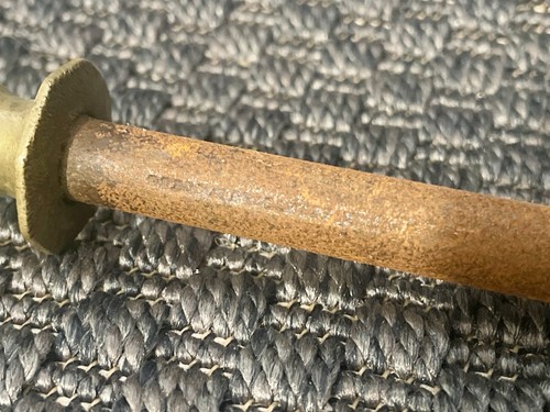 VINTAGE ANTIQUE WOOD AND BRASS STEEL METAL KNIFE SHARPENER BUTCHERS - 第 5/6 張圖片
