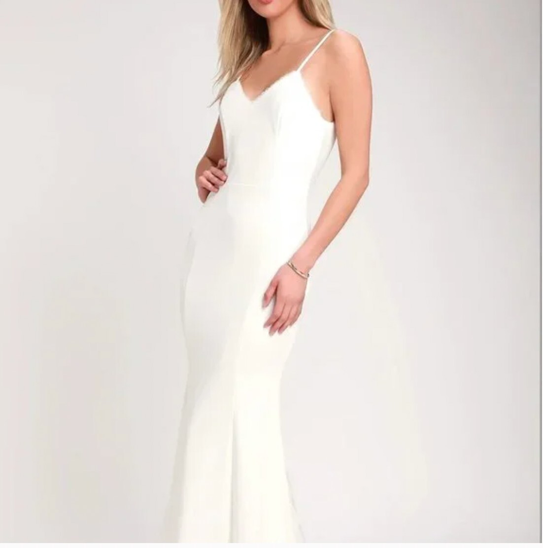 chinese dress ladies Off White Maxi Dress With Lace Top And Back Bow