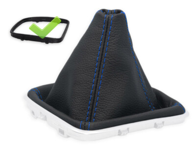SHIFT BOOT FOR FORD C-MAX 2 2010-2019 SHIFT BOOT LEATHER SEAM BLUE + FRAME