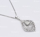 18k White Gold Natural Diamond  pendant Stylish Flare Baguette 1.37 ct — photo 4
