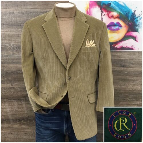 Vintage Club Room Mens Blazer Sport Coat Button Casual Jacket 44R Corduroy Suits