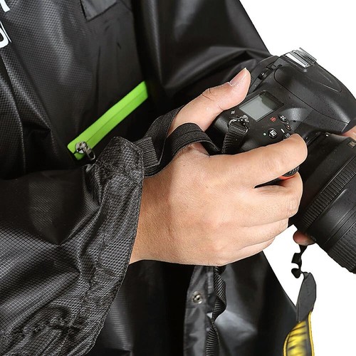 Adult Rain Poncho Waterproof Raincoat Reusable Bicycle Cover Hooded Cape Hiking - Picture 5 of 14