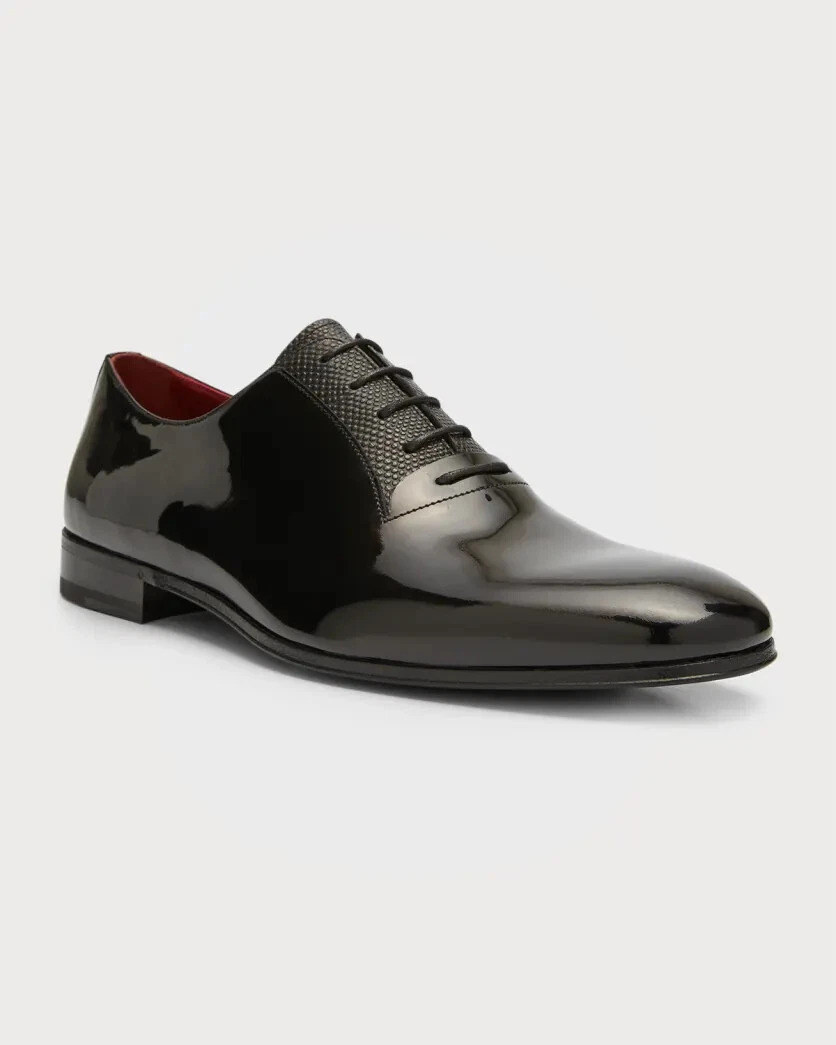 Ferragamo — Ferragamo Men's Gianbattista Patent Leather Oxfords, Black - Retail $995
